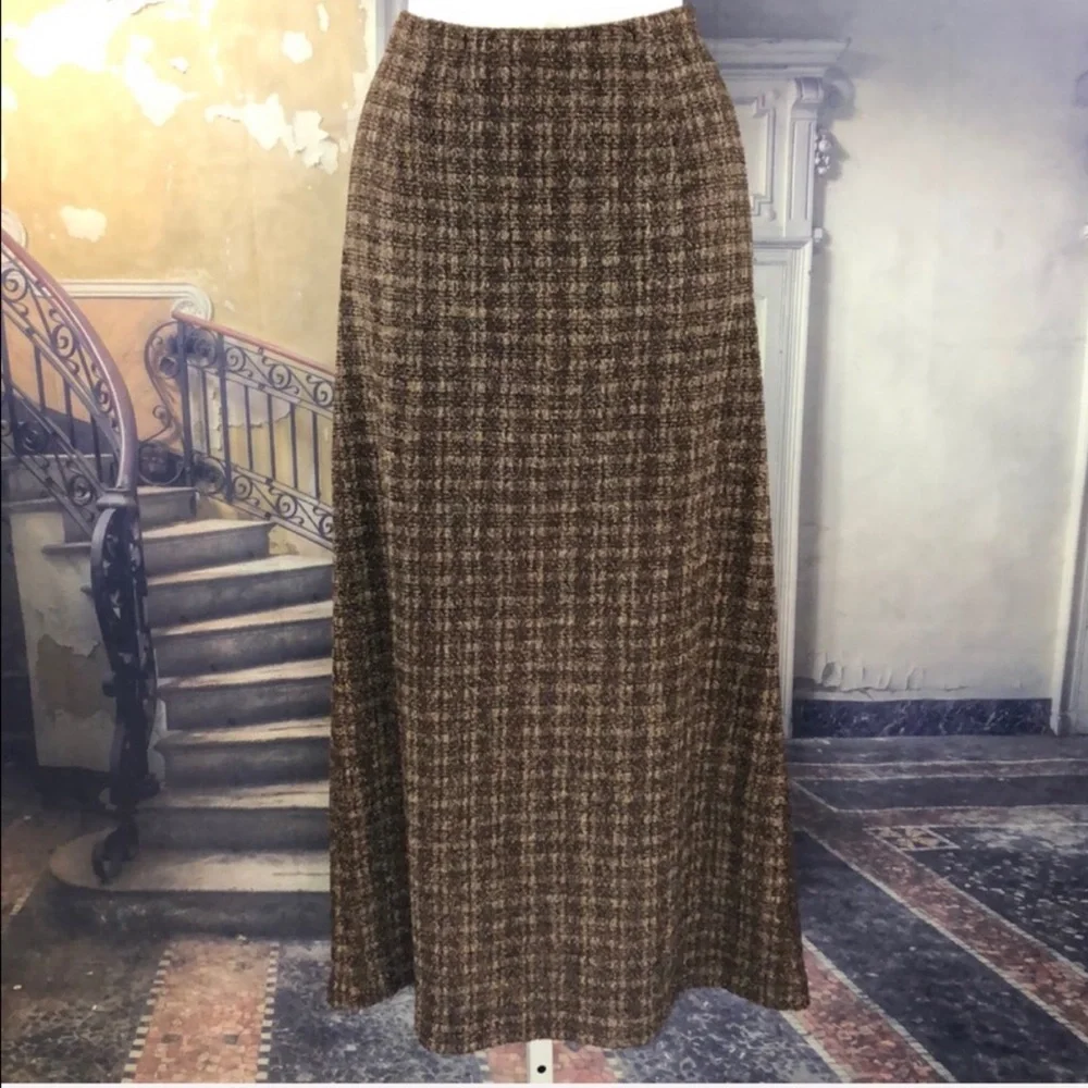 Vintage Brown Light Weight Tweed Skirt